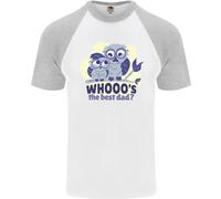 Whoos The Best Papà Divertente Festa Del Papà Gufo DA UOMO S/S Baseball T-Shirt