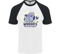 Whoos The Best Papà Divertente Festa Del Papà Gufo DA UOMO S/S Baseball T-Shirt