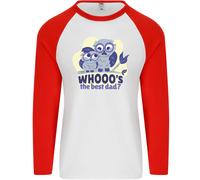 Whoos The Best Papà Divertente Festa Del Papà Gufo Uomo L/S Baseball T-Shirt
