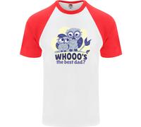 Whoos The Best Papà Divertente Festa Del Papà Gufo Uomo S/S Baseball T-Shirt