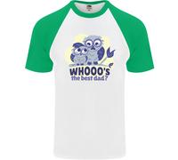 Whoos The Best Papà Divertente Festa Del Papà Gufo Uomo S/S Baseball T-Shirt