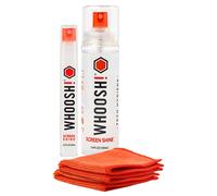 WHOOSH, Kit di Pulizia Schermo Duo 100 ml + 8 ml con 2 Panni Antimicrobici