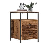 WHOPBXGAD Antique Wood Nightstands Set of 2, Multilayer Plywood Bedside Tables 44x45x60 cm with Storage Drawers for Modern Bedroom Decor and Living Room Furniture