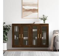 WHOPBXGAD Armadio portaoggetti Armadio portaoggettiArmadietti a Parete 2 pz Rovere Marrone in Legno MultistratoAdatto al soggiorno