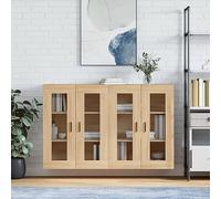 WHOPBXGAD Armadio portaoggetti Armadio portaoggettiArmadietti a Parete 2 pz Rovere Sonoma in Legno MultistratoAdatto al soggiorno