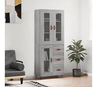 WHOPBXGAD Armadio portaoggetti Armadio portaoggettiCredenza Grigio Sonoma 69,5x34x180 cm in Legno MultistratoAdatto al soggiorno