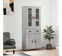 WHOPBXGAD Armadio portaoggetti Armadio portaoggettiCredenza Grigio Sonoma 69,5x34x180 cm in Legno MultistratoAdatto al soggiorno