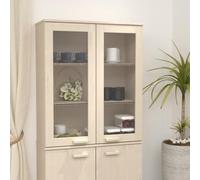 WHOPBXGAD Armadio portaoggetti Armadio portaoggettiPiano Credenza HAMAR ambra 85x35x100 cm Legno Massello di PinoAdatto al soggiorno