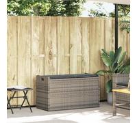 WHOPBXGAD Cassapanca da Esterno con Cuscino Grigia 100 cm in Polyrattan, Panca Portaoggetti per Giardino e Terrazzo, Contenitore per Cuscini Giocattoli, Seduta con 110 Include Borsa Impermeabile