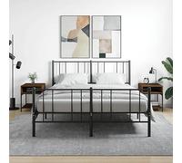 WHOPBXGAD Comodini 2 Pezzi Rovere Marrone 40x41x50 cm Legno Multistrato Nightstand with Adjustable Feet and Storage Space for Bedroom Living Room Modern Furniture