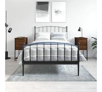 WHOPBXGAD Comodini 2 pz Brown Oak Nightstands 32x42x70 cm Engineered Wood with Metal Frame, Compact Bedroom Furniture with Adjustable Feet and Storage Space for Living Room Home Decor