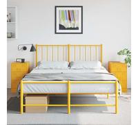 WHOPBXGAD Comodini 2 pz Giallo Senape 34.5x39x62 cm in Acciaio Laminato Freddo with 3 Drawers, Modern Bedside Tables for Bedroom Storage, Nightstand with Metal Handles