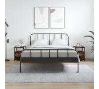 WHOPBXGAD Comodini 2 pz Industrial Design Nightstands with Adjustable Feet, Multilayer Wood Construction, Spacious Storage for Bedroom Living Room, Smoke Oak Finish 34x35.5x50 cm