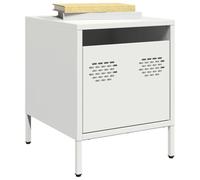 WHOPBXGAD Comodini 2 pz Industrial Style Steel Nightstands with Drawer, White Bedside Tables 35x39x43.5 cm for Living Room and Bedroom Storage Furniture