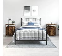WHOPBXGAD Comodini 2 pz Rovere Fumo 40x42x60 cm in Legno Multistrato, Modern Nightstands with Adjustable Feet, Bedroom Furniture Storage Cabinet for Living Room
