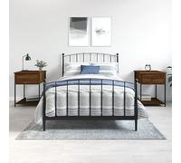 WHOPBXGAD Comodini 2 pz Rovere Marrone Nightstand Set with Storage Shelf, Engineered Wood Bedside Table 44x45x58 cm for Bedroom Living Room, Adjustable Feet Modern Furniture