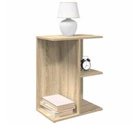 WHOPBXGAD Comodini 2 pz Rovere Sonoma 46.5x29x61 cm in Legno Multistrato Nightstand with 3 Storage Compartments, Modern Bedside Table for Bedroom Furniture