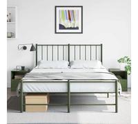 WHOPBXGAD Comodini 2 pz Verde Oliva 34.5x39x44 cm in Acciaio, Modern Nightstands with Storage Drawer, Olive Green Steel Bedside Tables for Living Room and Bedroom