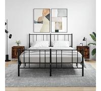 WHOPBXGAD Comodini 2pz Rovere Fumo 40x35x50 cm in Legno Multistrato, Modern Nightstand with 2 Drawers, Bedroom Furniture Storage Cabinet for Living Room and Office