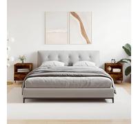 WHOPBXGAD Comodini 2pz Rovere Fumo 40x35x50 cm in Legno Multistrato, Modern Nightstand with Storage, Bedroom Furniture Set, Elegant Design with Two Drawers, Compact Size for Small Spaces