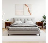 WHOPBXGAD Comodini 2pz Rovere Fumo 40x35x50 cm in Legno Multistrato Modern Nightstands with Storage Drawers for Bedroom Furniture and Living Room Organization