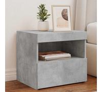 WHOPBXGAD Comodini Camera da Letto Moderni con Luci LED RGB Regolabili 2 Pezzi Grigio Cemento 50x40x45 cm Mobile Notte con USB per Camera da Letto e Soggiorno