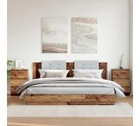 WHOPBXGAD Comodini Legno Antico 2 pz Nightstand Set with Storage Shelf, Modern Bedside Table for Bedroom Living Room, 40x35x62.5 cm Multilayer Wood Furniture