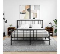 WHOPBXGAD Comodini Rovere Fumo Nightstand Set of 2 Modern Bedside Tables with Storage Shelves 40x30x50 cm Engineered Wood for Bedroom Living Room