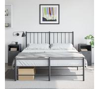 WHOPBXGAD Comodino Antracite Steel Nightstand with Storage Shelf, Modern Bedside Table for Bedroom, Cold Rolled Steel Construction 34.5x39x62 cm, Rustic Industrial Furniture