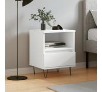 WHOPBXGAD Comodino Bianco 40x35x50 cm in Legno Multistrato Modern Nightstand with Storage Drawers, Compact Bedside Table for Living Room and Bedroom Furniture