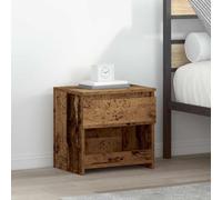 WHOPBXGAD Comodino Legno Antico 40x30x39 cm Multilayer Wood Nightstand with Drawer and Shelf, Vintage Bedside Table for Living Room and Bedroom Storage
