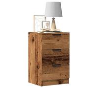 WHOPBXGAD Comodino Legno Vecchio 40x36x65 cm in Legno Multistrato Vintage Style Bedside Table with Storage Drawer for Bedroom and Living Room