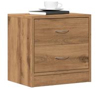 WHOPBXGAD Comodino Rovere Artigianale 40x30x40 cm in Legno Multistrato with 2 Drawers, Durable Particle Board Nightstand for Bedroom and Living Room, Easy Assembly Modern Furniture Storage Solution