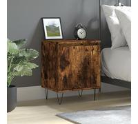 WHOPBXGAD Comodino Rovere Fumo 40x30x50 cm Multilayer Wood Bedside Table with Storage Shelf, Modern Nightstand for Bedroom Living Room, Easy Assembly Smoked Oak Finish