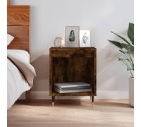 WHOPBXGAD Comodino Rovere Fumo 40x35x50 cm in Legno Multistrato Elegant Design Modern Bedside Table with Storage Drawer for Bedroom Living Room Nightstand