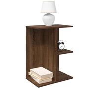 WHOPBXGAD Comodino Rovere Marrone Nightstand with 3 Storage Compartments, Multilayer Wood Bedside Table 40.5x31x60 cm for Bedroom Living Room, Durable Particle Board Furniture with Easy Assembly