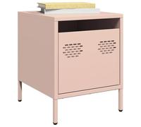 WHOPBXGAD Industrial Design Steel Nightstands 2-Pack Pink 35x39x43.5 cm with Storage Drawer, Modern Bedside Table for Bedroom Living Room Office Decor