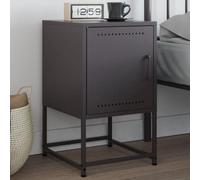 WHOPBXGAD Industrial Steel Nightstand Black 36x39x60.5 cm Modern Bedside Table with Storage Space Multi Functional Furniture for Living Room Bedroom