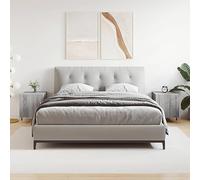 WHOPBXGAD Modern Nightstand Set of 2, Sonoma Gray Engineered Wood Bedside Table with Metal Legs, 40x40x50cm Storage Cabinet for Bedroom Living Room