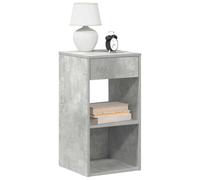 WHOPBXGAD Modern Nightstand with Drawer 2-Pack Gray Concrete Finish 35x34x66.5 cm, Bedside Table with Storage, Durable Particle Board, Easy Assembly for Bedroom Furniture