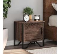 WHOPBXGAD Modern Nightstands Set of 2 Brown Oak Finish 40x30x40 cm Particle Board Bedside Tables with Storage Drawers for Bedroom Living Room