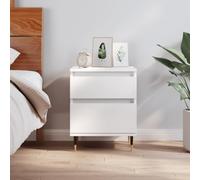 WHOPBXGAD Modern White Nightstand 40x35x50 cm Multilayer Wood Bedside Table with Drawer Storage for Bedroom Living Room Home Decor Furniture