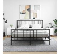 WHOPBXGAD Modern White Nightstands 2-Pack 40x40x50cm Engineered Wood Bedside Tables with Storage Shelf and Metal Legs for Bedroom Living Room Home Decor