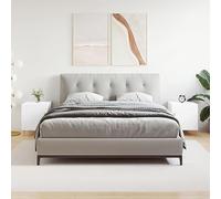 WHOPBXGAD Modern White Nightstands 2-Pack 40x40x50cm Engineered Wood with Metal Legs, Storage Cabinet for Bedroom Living Room, Multipurpose Side Table with Smooth Surface