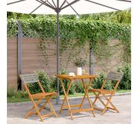 WHOPBXGAD Set da Bistrot 3 pz Grigio in Polyrattan e Legno Massellopoltroncine da giardino poltrone da esterno mobile da divano 2 postiAdatto per giardini, cortili