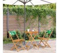 WHOPBXGAD Set da Bistrot 3 pz Motivo Foglie in Tessuto e Legno Massellomobile da divano 2 posti poltrone da esterno poltroncine da giardinoAdatto per giardini, cortili