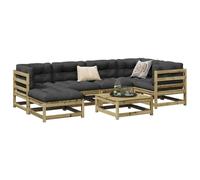 WHOPBXGAD Set Divani da Giardino 7pz con Cuscini Legno Impregnato di Pinopoltroncine da giardino divano 2 posti poltrone da esterno mobile daAdatto per giardini, cortili