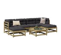 WHOPBXGAD Set Divani da Giardino 7pz con Cuscini Legno Impregnato di Pinopoltroncine da giardino poltrone da esterno mobile da divano 2 postiAdatto per giardini, cortili