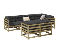 WHOPBXGAD Set Divani da Giardino 7pz con Cuscini Legno Impregnato di Pinopoltrone da esterno poltroncine da giardino divano 2 posti mobile daAdatto per giardini, cortili
