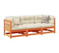 WHOPBXGAD Set Divani Giardino 3 pz con Cuscini Marrone Cera Massello Pinopoltrone da esterno poltroncine da giardino divano 2 posti mobile daAdatto per giardini, cortili